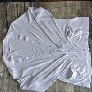 Beautiful Alfred Sung Cardigan Size L with cute flutter details Softest Pink